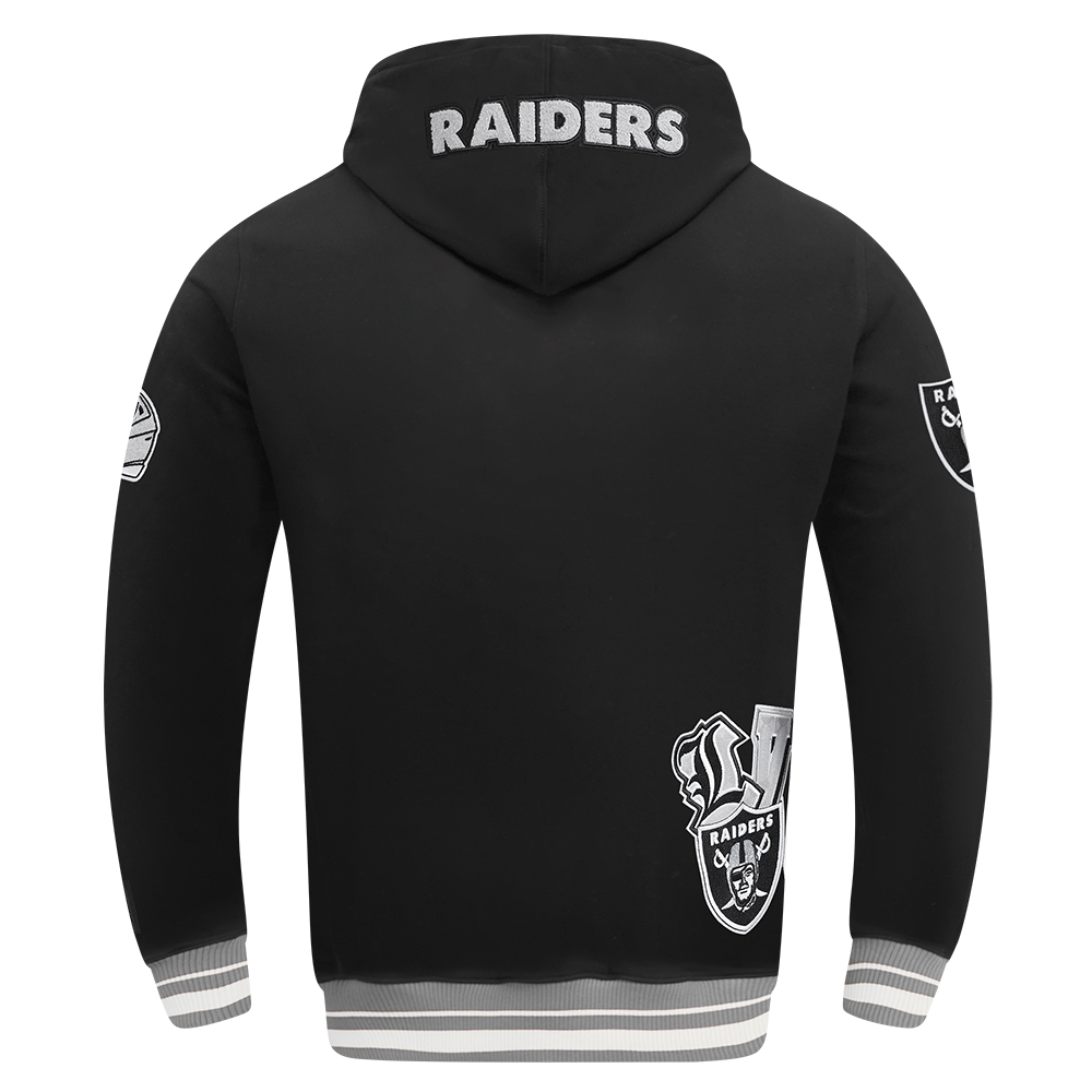 NFL LAS VEGAS RAIDERS CITY RANSOM MEN'S RIB FLEECE PULLOVER HOODIE (BLACK/GRAY)