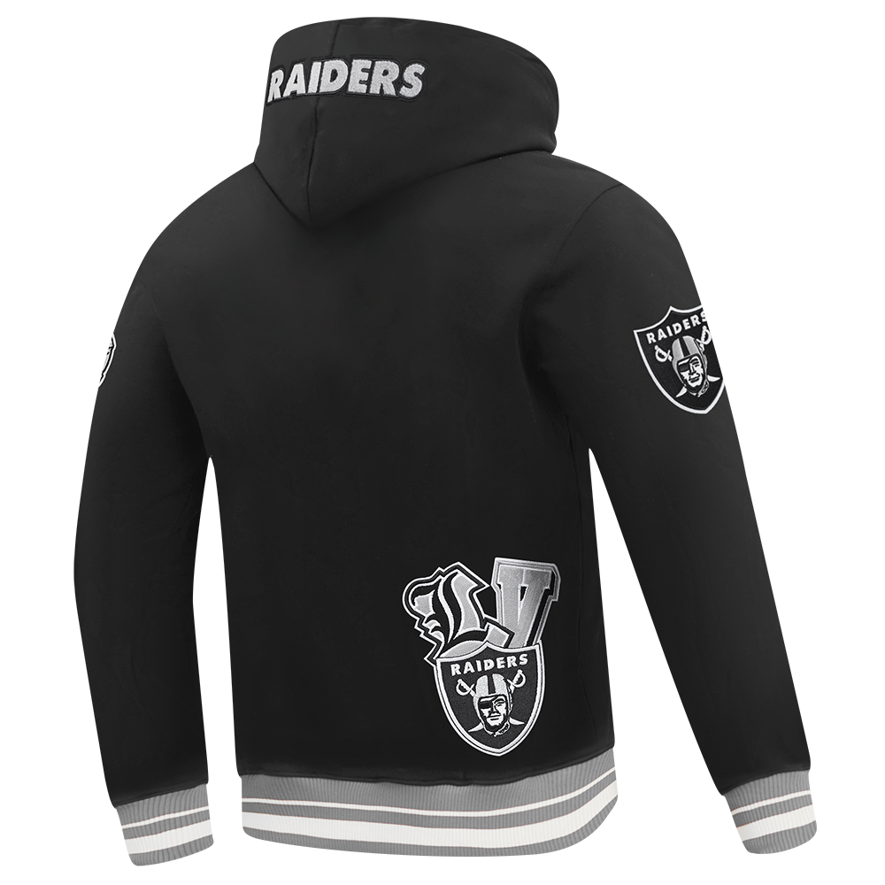 NFL LAS VEGAS RAIDERS CITY RANSOM MEN'S RIB FLEECE PULLOVER HOODIE (BLACK/GRAY)