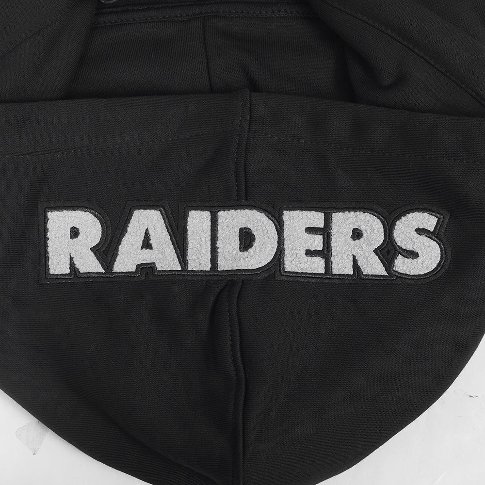 NFL LAS VEGAS RAIDERS CITY RANSOM MEN'S RIB FLEECE PULLOVER HOODIE (BLACK/GRAY)