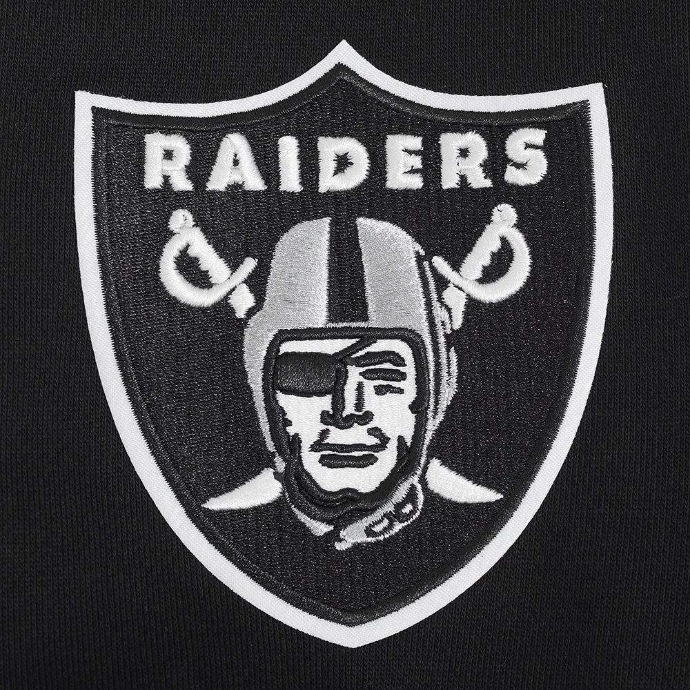 NFL LAS VEGAS RAIDERS CITY RANSOM MEN'S RIB FLEECE PULLOVER HOODIE (BLACK/GRAY)