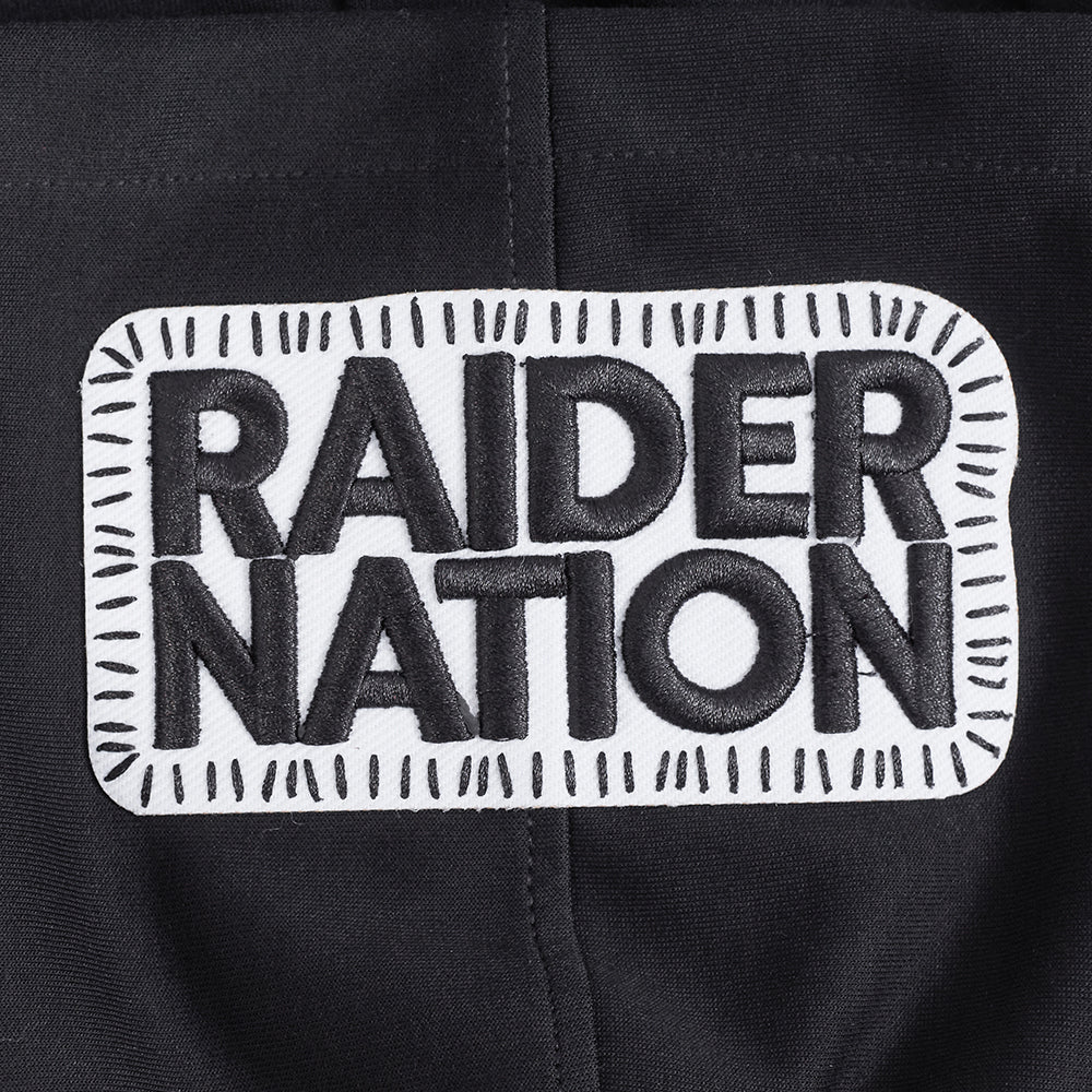NFL LAS VEGAS RAIDERS DIY PICK STITCH MEN'S DOUBLE KNIT PULLOVER HOODIE (BLACK)