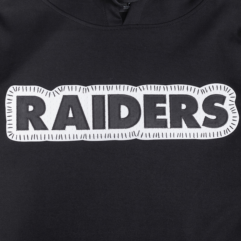 NFL LAS VEGAS RAIDERS DIY PICK STITCH MEN'S DOUBLE KNIT PULLOVER HOODIE (BLACK)