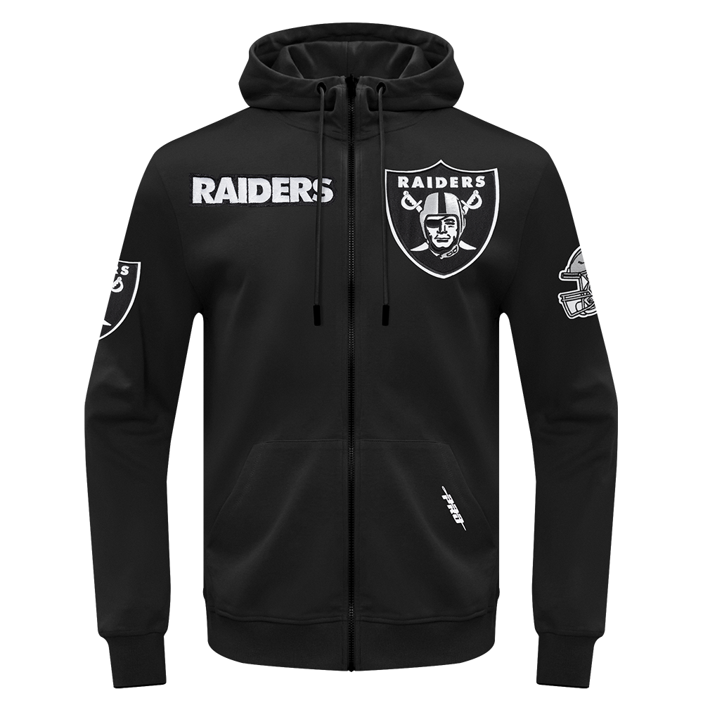NFL LAS VEGAS RAIDERS CLASSIC WIND SUIT CHANDAIL À CAPUCHON TISSÉ À GLISSIÈRE POUR HOMME (NOIR)