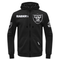NFL LAS VEGAS RAIDERS CLASSIC WIND SUIT CHANDAIL À CAPUCHON TISSÉ À GLISSIÈRE POUR HOMME (NOIR)