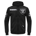 NFL LAS VEGAS RAIDERS CLASSIC WIND SUIT CHANDAIL À CAPUCHON TISSÉ À GLISSIÈRE POUR HOMME (NOIR)