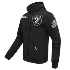 NFL LAS VEGAS RAIDERS CLASSIC WIND SUIT CHANDAIL À CAPUCHON TISSÉ À GLISSIÈRE POUR HOMME (NOIR)