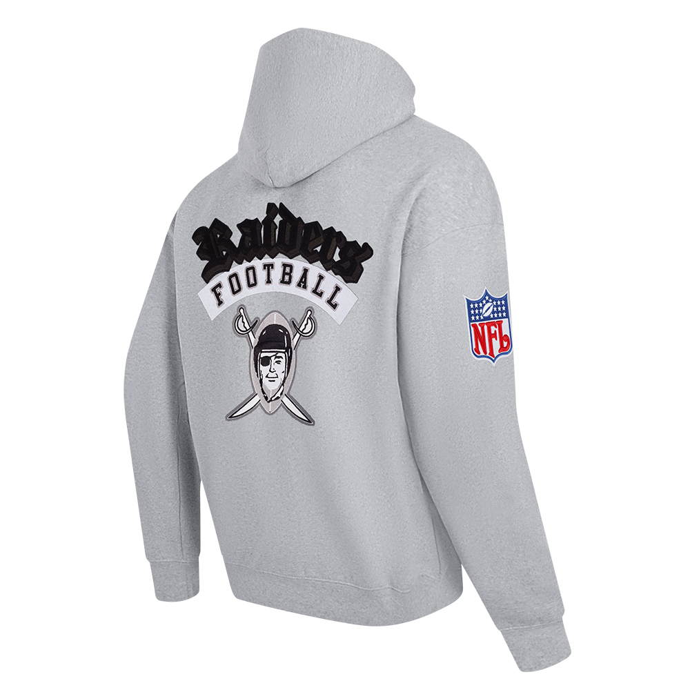 NFL LAS VEGAS RAIDERS BEST OF MEN'S DROP SHOULDER FLC PO HOODIE (DARK HEATHER GRAY)
