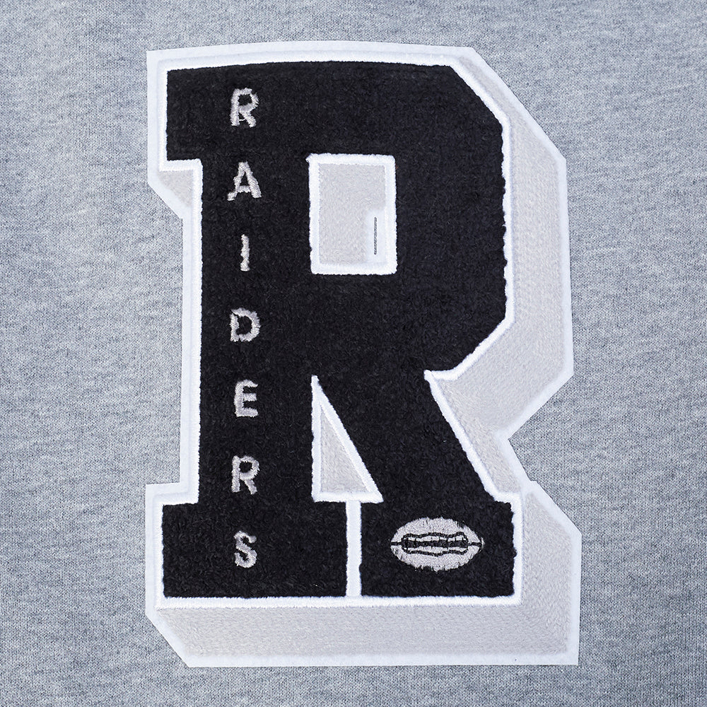 NFL LAS VEGAS RAIDERS BEST OF MEN'S DROP SHOULDER FLC PO HOODIE (DARK HEATHER GRAY)
