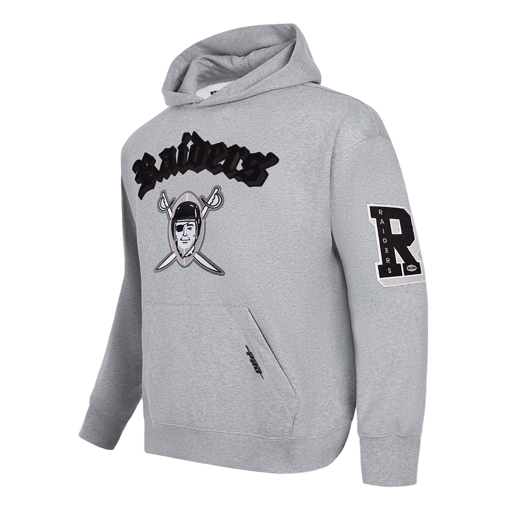 NFL LAS VEGAS RAIDERS BEST OF MEN'S DROP SHOULDER FLC PO HOODIE (DARK HEATHER GRAY)