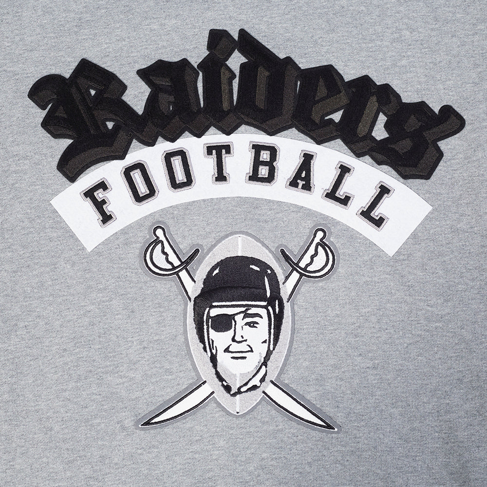 NFL LAS VEGAS RAIDERS BEST OF MEN'S DROP SHOULDER FLC PO HOODIE (DARK HEATHER GRAY)