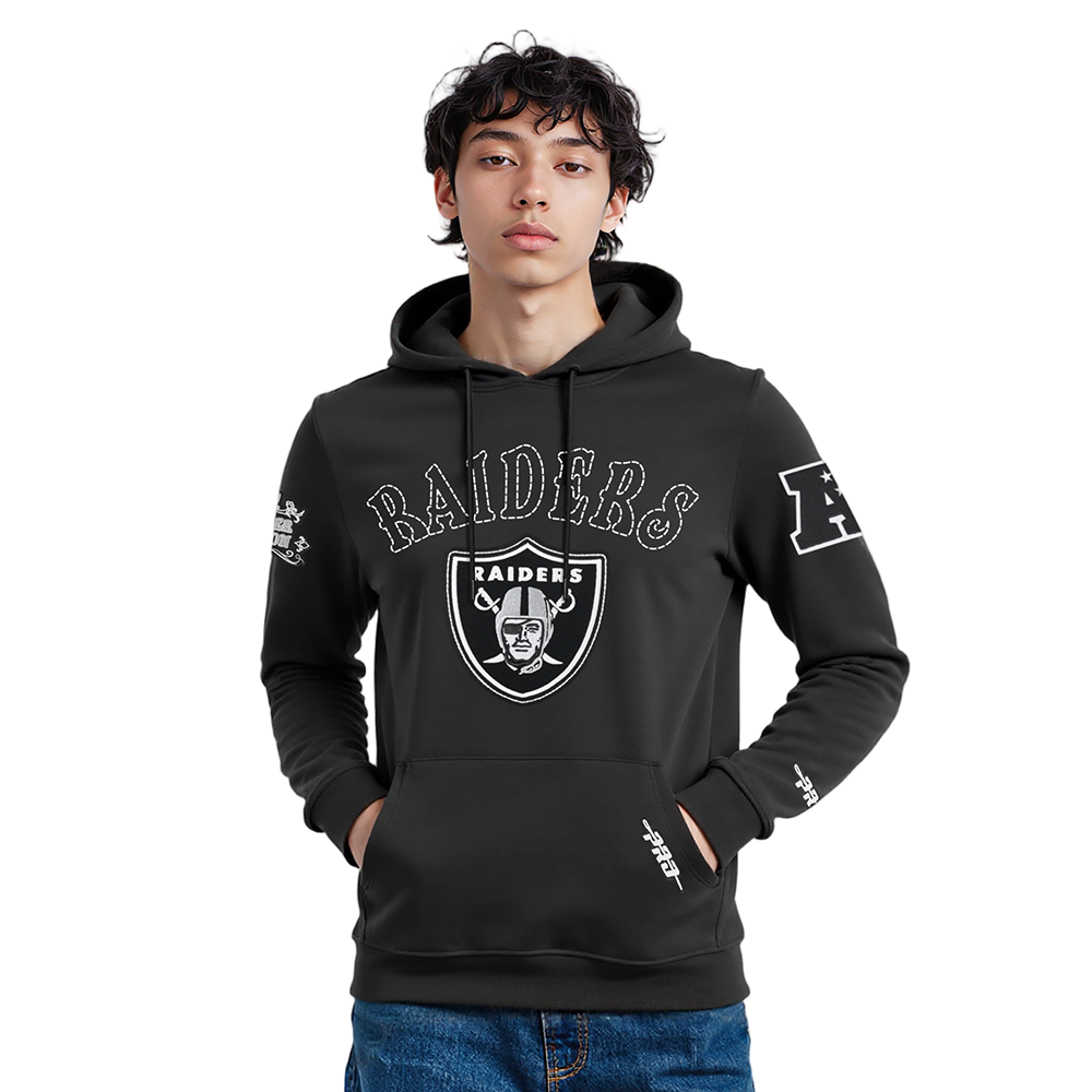 NFL LAS VEGAS RAIDERS REBEL ATHLETICS CHANDAIL À CAPUCHON EN MOLLETON POUR HOMME (NOIR)