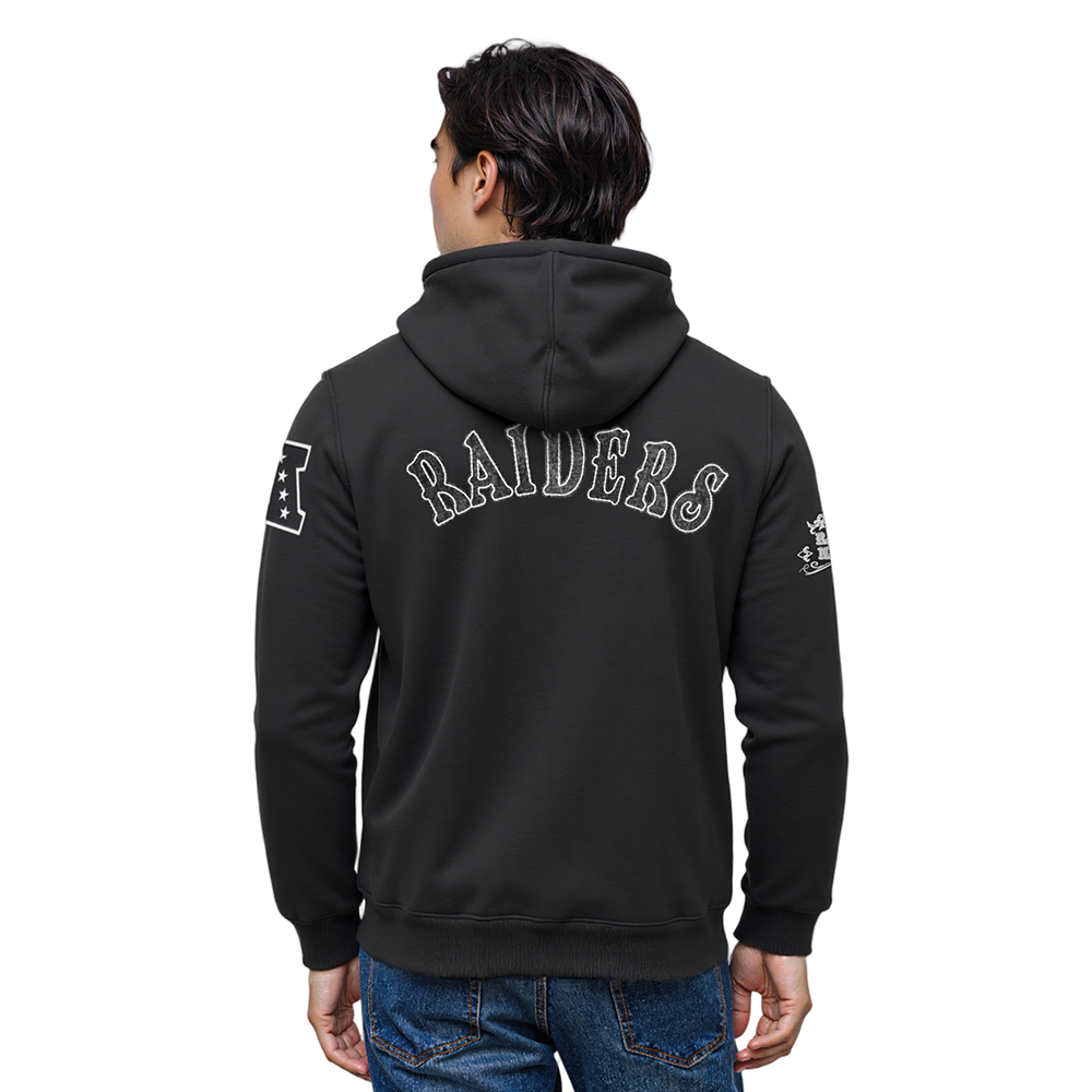 NFL LAS VEGAS RAIDERS REBEL ATHLETICS MEN'S FLC PO HOODIE (BLACK)