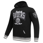 NFL LAS VEGAS RAIDERS TEAM BADGE CHANDAIL À CAPUCHON CÔTELÉ POUR HOMME (NOIR/GRIS)