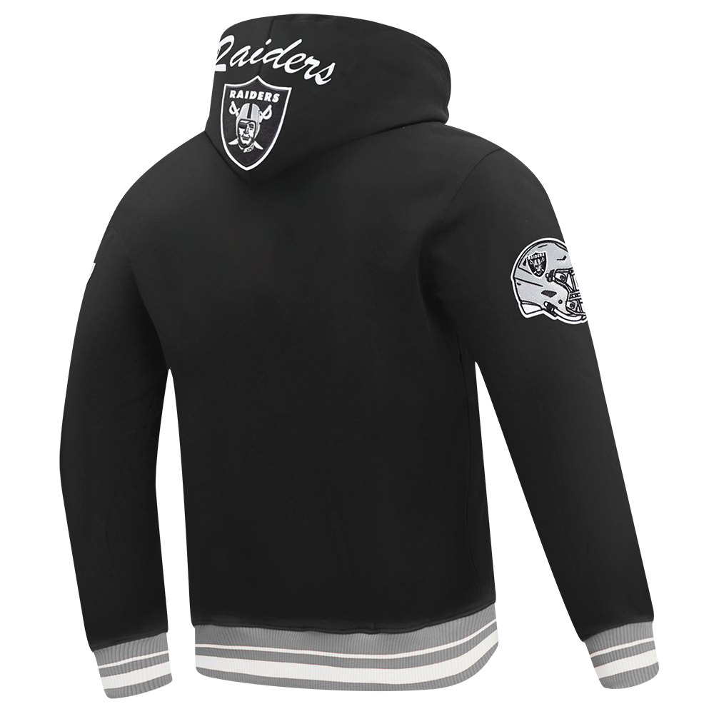 NFL LAS VEGAS RAIDERS TEAM BADGE CHANDAIL À CAPUCHON CÔTELÉ POUR HOMME (NOIR/GRIS)