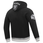 NFL LAS VEGAS RAIDERS TEAM BADGE CHANDAIL À CAPUCHON CÔTELÉ POUR HOMME (NOIR/GRIS)