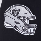 NFL LAS VEGAS RAIDERS TEAM BADGE CHANDAIL À CAPUCHON CÔTELÉ POUR HOMME (NOIR/GRIS)