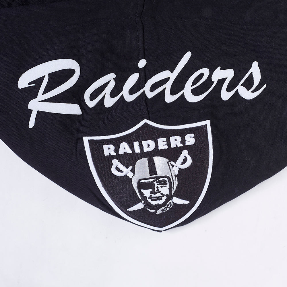 NFL LAS VEGAS RAIDERS TEAM BADGE CHANDAIL À CAPUCHON CÔTELÉ POUR HOMME (NOIR/GRIS)
