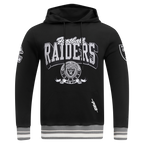 NFL LAS VEGAS RAIDERS TEAM BADGE CHANDAIL À CAPUCHON CÔTELÉ POUR HOMME (NOIR/GRIS)