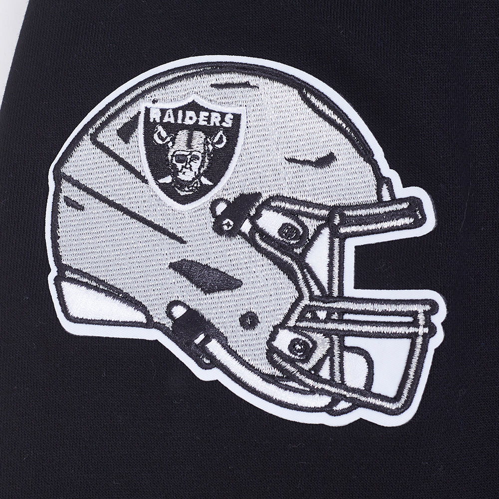 NFL LAS VEGAS RAIDERS TEAM BADGE CHANDAIL À CAPUCHON CÔTELÉ POUR HOMME (NOIR/GRIS)