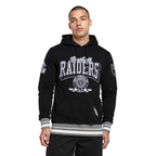 NFL LAS VEGAS RAIDERS TEAM BADGE CHANDAIL À CAPUCHON CÔTELÉ POUR HOMME (NOIR/GRIS)