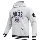 NFL LAS VEGAS RAIDERS TEAM BADGE MEN'S RIB PO HOODIE (HEATHER GRAY/BLACK)
