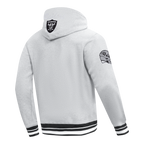 NFL LAS VEGAS RAIDERS TEAM BADGE MEN'S RIB PO HOODIE (HEATHER GRAY/BLACK)