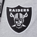 NFL LAS VEGAS RAIDERS TEAM BADGE MEN'S RIB PO HOODIE (HEATHER GRAY/BLACK)