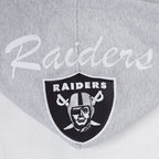 NFL LAS VEGAS RAIDERS TEAM BADGE MEN'S RIB PO HOODIE (HEATHER GRAY/BLACK)