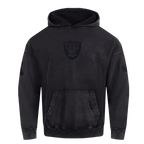 NFL LAS VEGAS RAIDERS WASHED CLASSIC CHANDAIL À CAPUCHON À ÉPAULES TOMBANTES LAVÉ À L'ENZYME POUR HOMME (NOIR DÉLAVÉ)