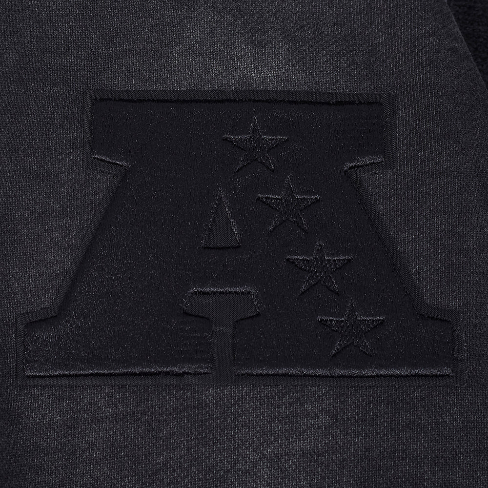 NFL LAS VEGAS RAIDERS WASHED CLASSIC CHANDAIL À CAPUCHON À ÉPAULES TOMBANTES LAVÉ À L'ENZYME POUR HOMME (NOIR DÉLAVÉ)