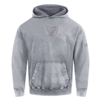 NFL LAS VEGAS RAIDERS WASHED CLASSIC MEN'S ENZYME WASH DROP SHOULDER HOODIE (WASHED GREY)