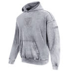 NFL LAS VEGAS RAIDERS WASHED CLASSIC MEN'S ENZYME WASH DROP SHOULDER HOODIE (WASHED GREY)