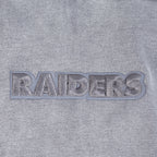 NFL LAS VEGAS RAIDERS WASHED CLASSIC MEN'S ENZYME WASH DROP SHOULDER HOODIE (WASHED GREY)