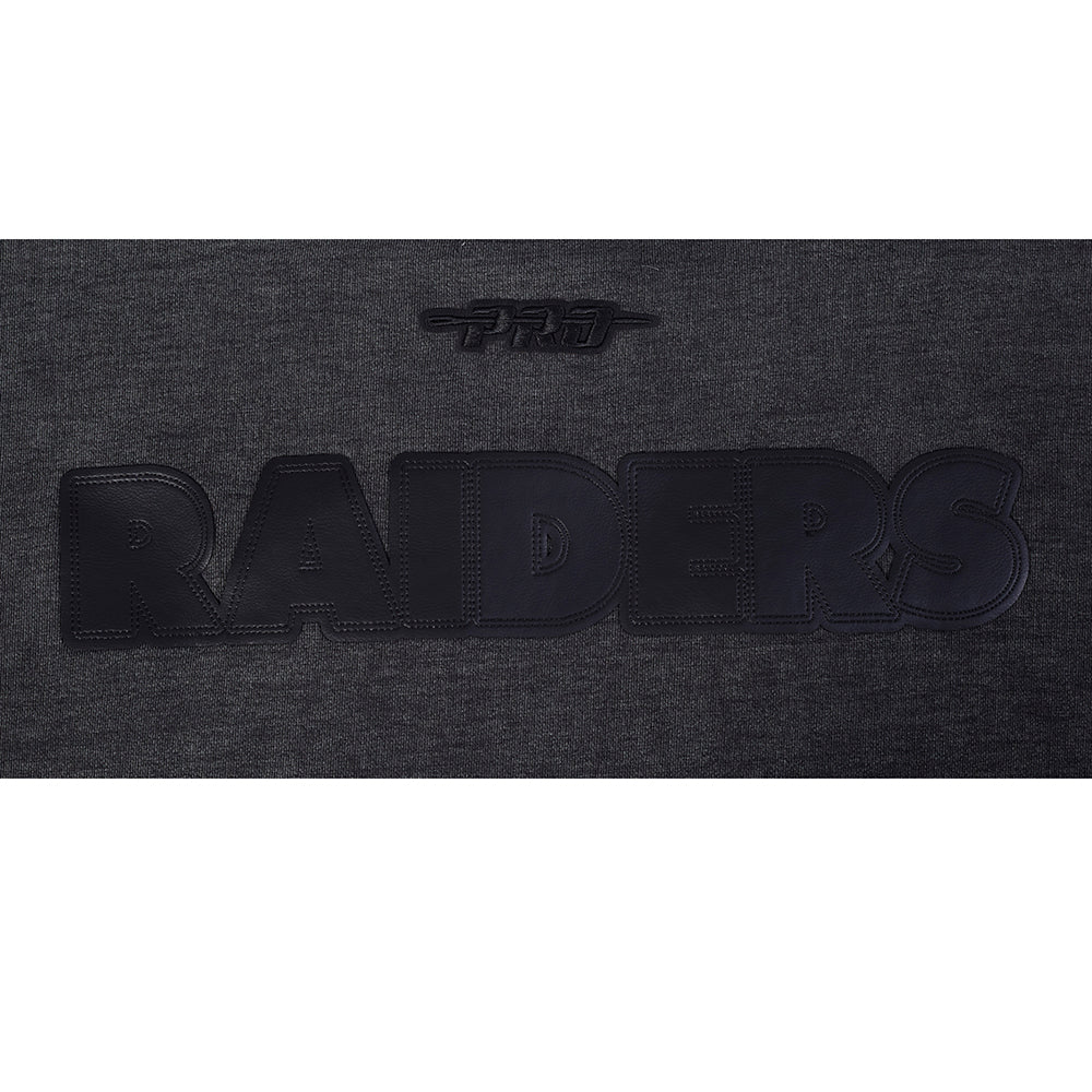 NFL LAS VEGAS RAIDERS WASHED VANGUARD À ÉPAULES TOMBANTES LAVÉ À L'ENZYME POUR HOMME (NOIR DÉLAVÉ)