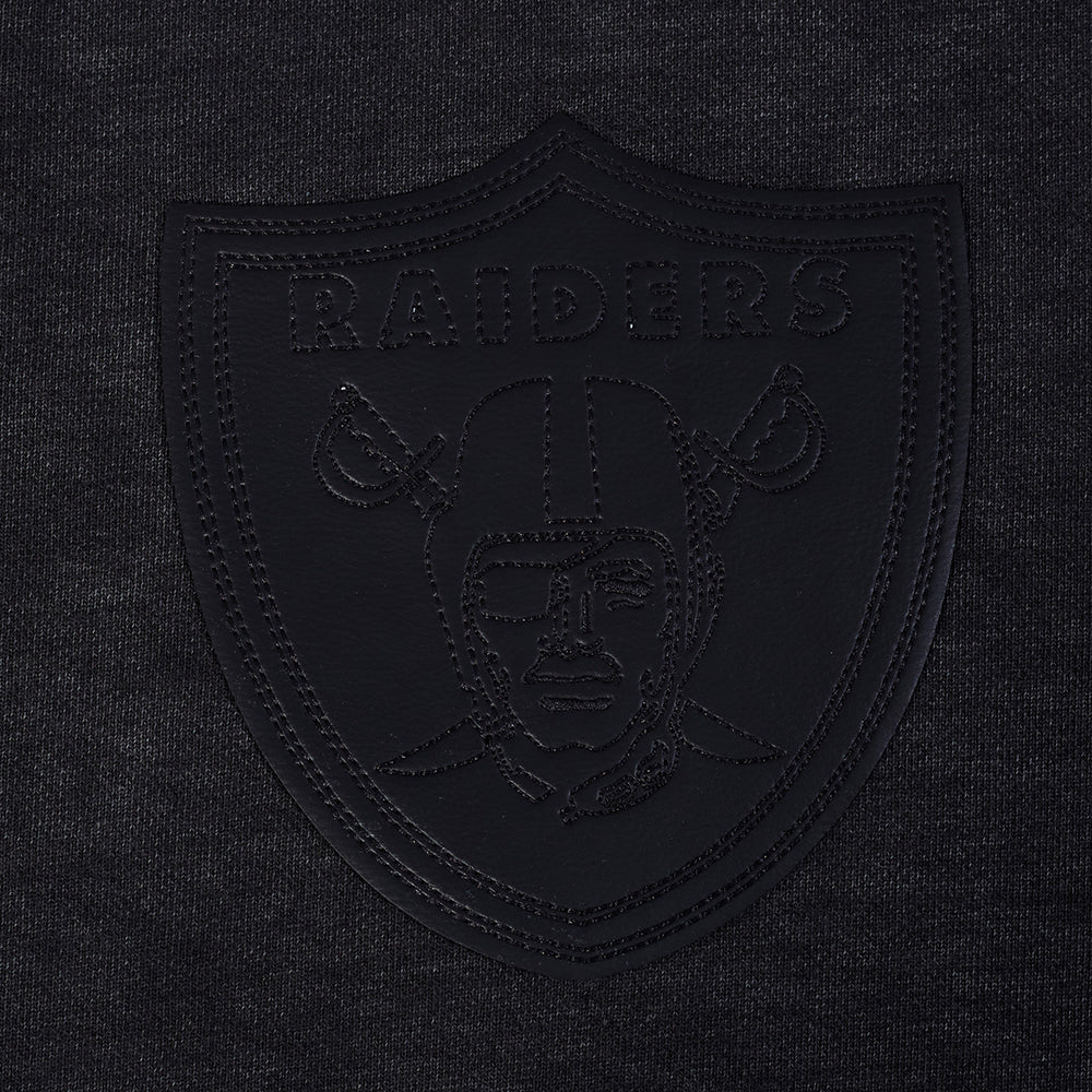 NFL LAS VEGAS RAIDERS WASHED VANGUARD À ÉPAULES TOMBANTES LAVÉ À L'ENZYME POUR HOMME (NOIR DÉLAVÉ)