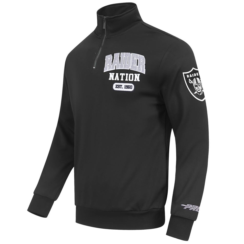 NFL LAS VEGAS RAIDERS CITY ARCH MEN'S FLC 1/4 ZIP (BLACK)