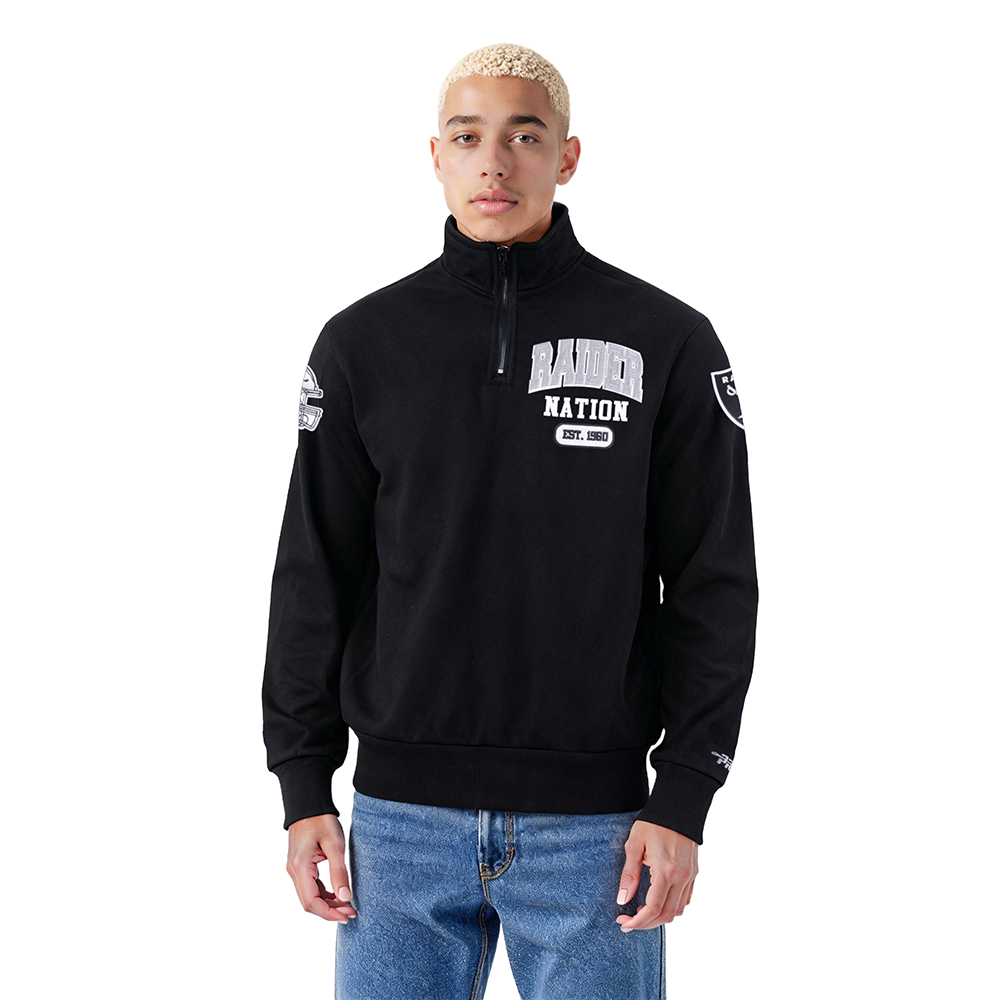NFL LAS VEGAS RAIDERS CITY ARCH MEN'S FLC 1/4 ZIP (BLACK)