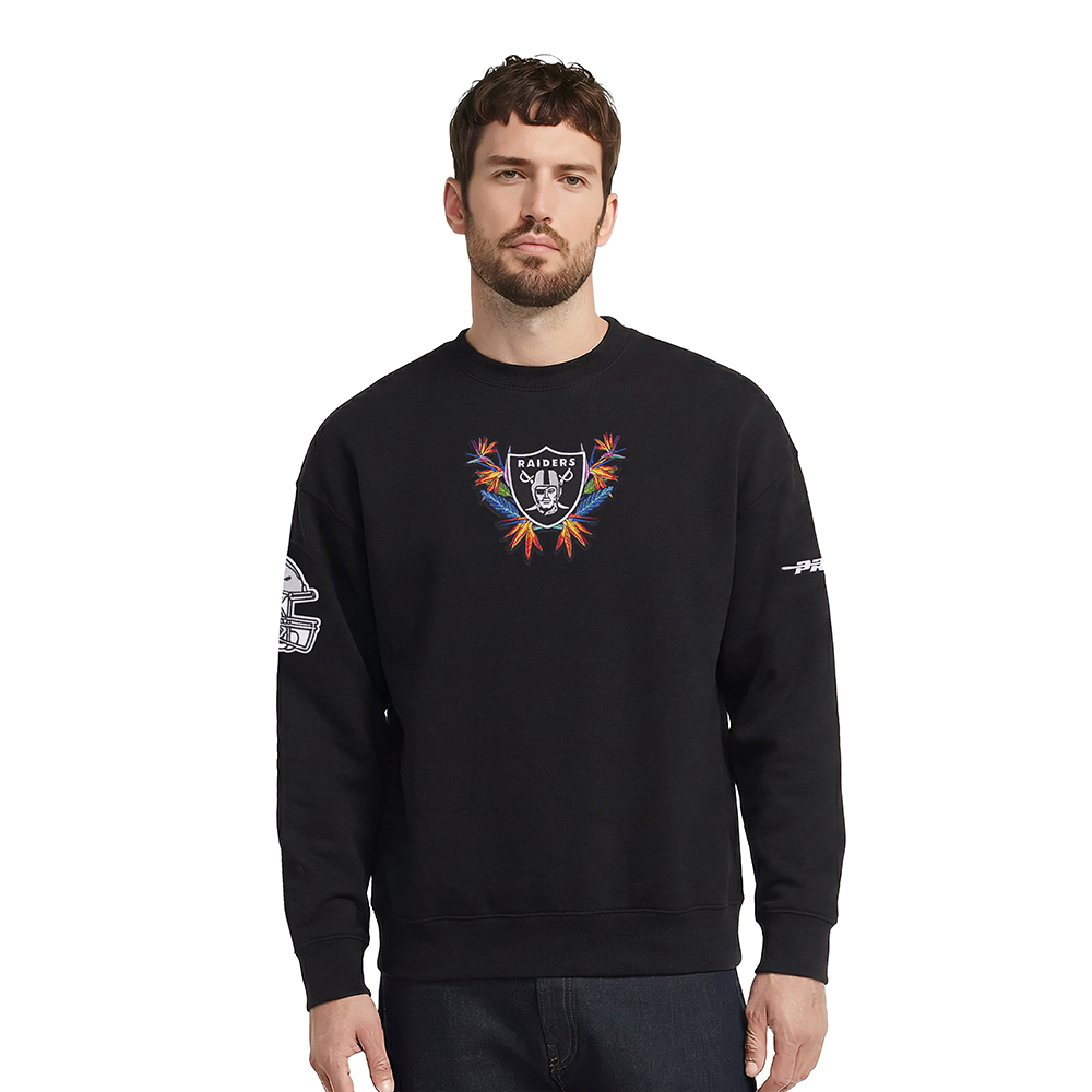 NFL LAS VEGAS RAIDERS PARADISE MEN'S CREWNECK SWEATSHIRT (BLACK)