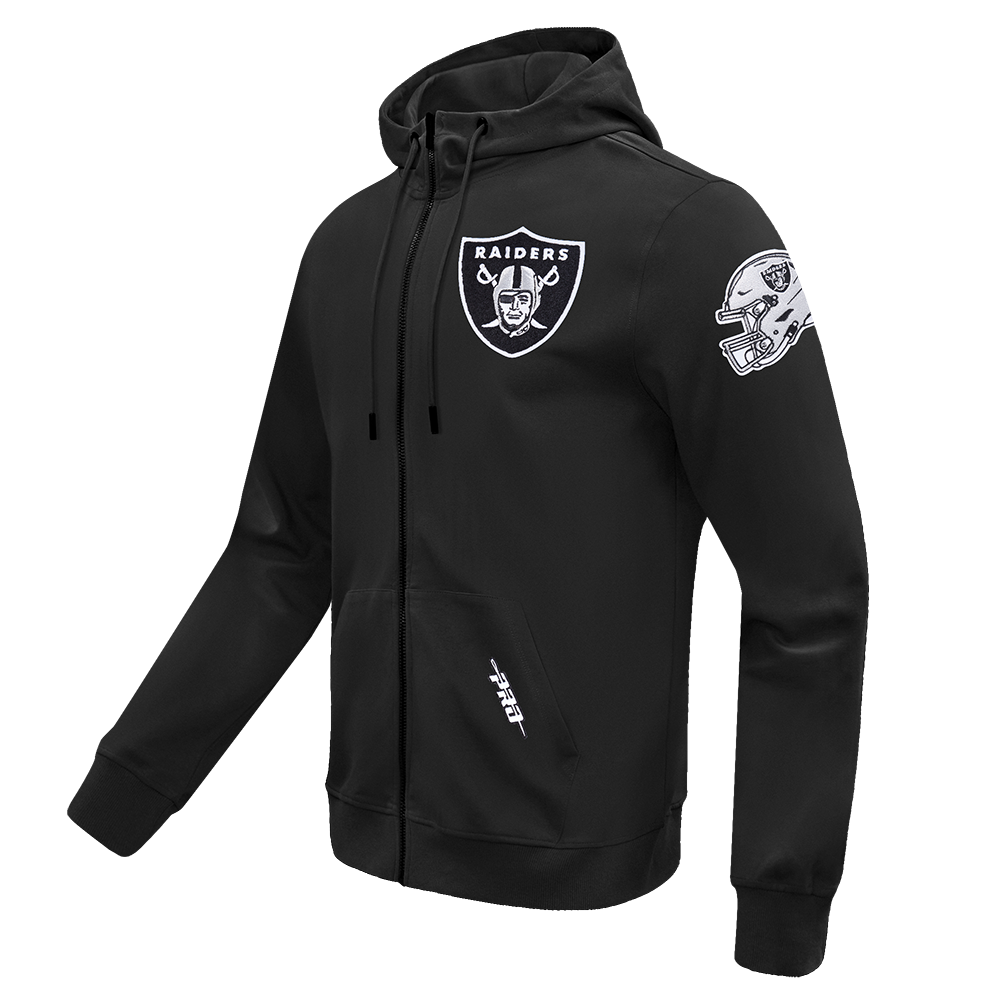 NFL LAS VEGAS RAIDERS CLASSIC CHENILLE CHANDAIL À CAPUCHON À GLISSIÈRE POUR HOMME (NOIR)