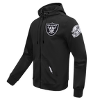 NFL LAS VEGAS RAIDERS CLASSIC CHENILLE CHANDAIL À CAPUCHON À GLISSIÈRE POUR HOMME (NOIR)