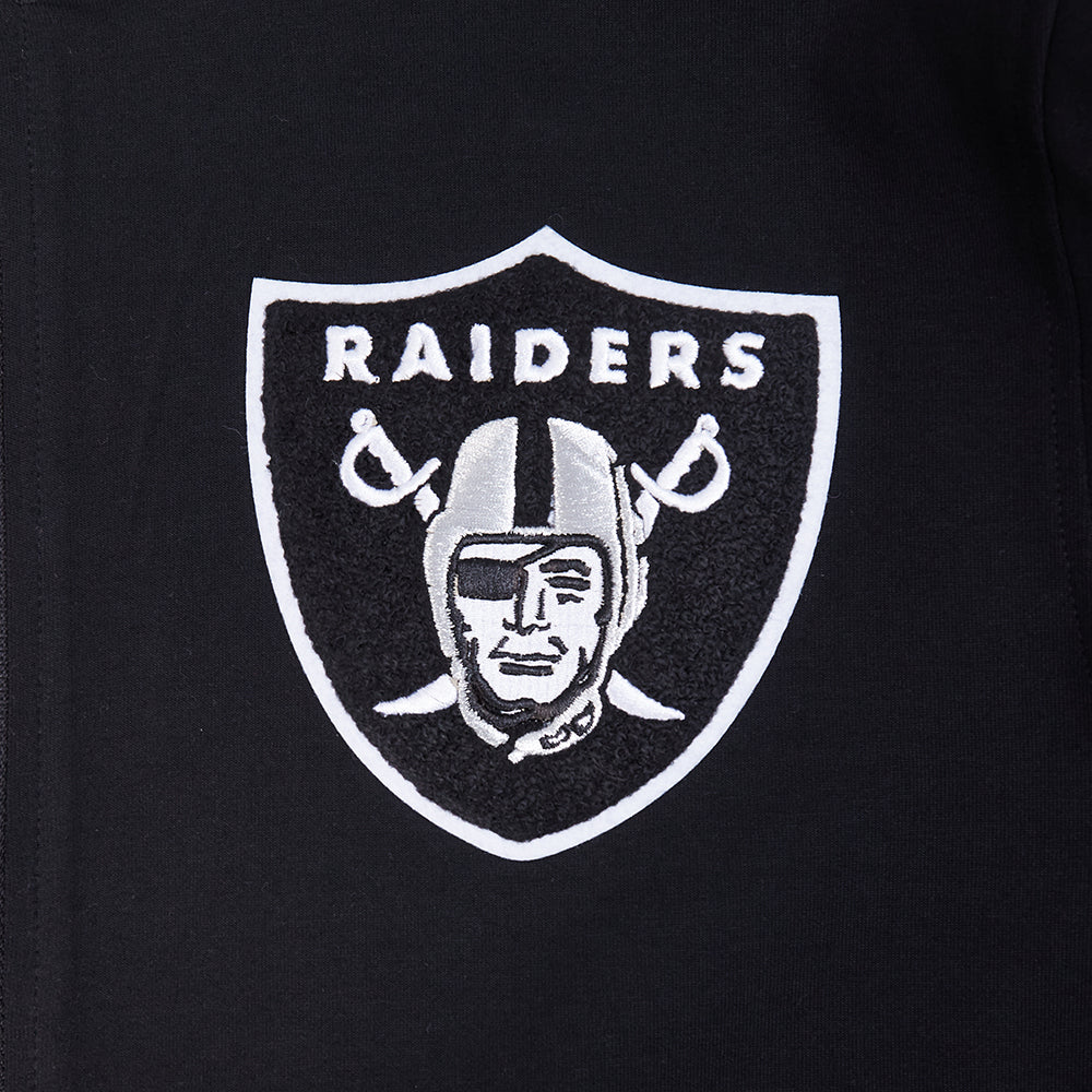 NFL LAS VEGAS RAIDERS CLASSIC CHENILLE CHANDAIL À CAPUCHON À GLISSIÈRE POUR HOMME (NOIR)