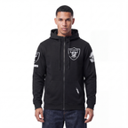 NFL LAS VEGAS RAIDERS CLASSIC CHENILLE CHANDAIL À CAPUCHON À GLISSIÈRE POUR HOMME (NOIR)