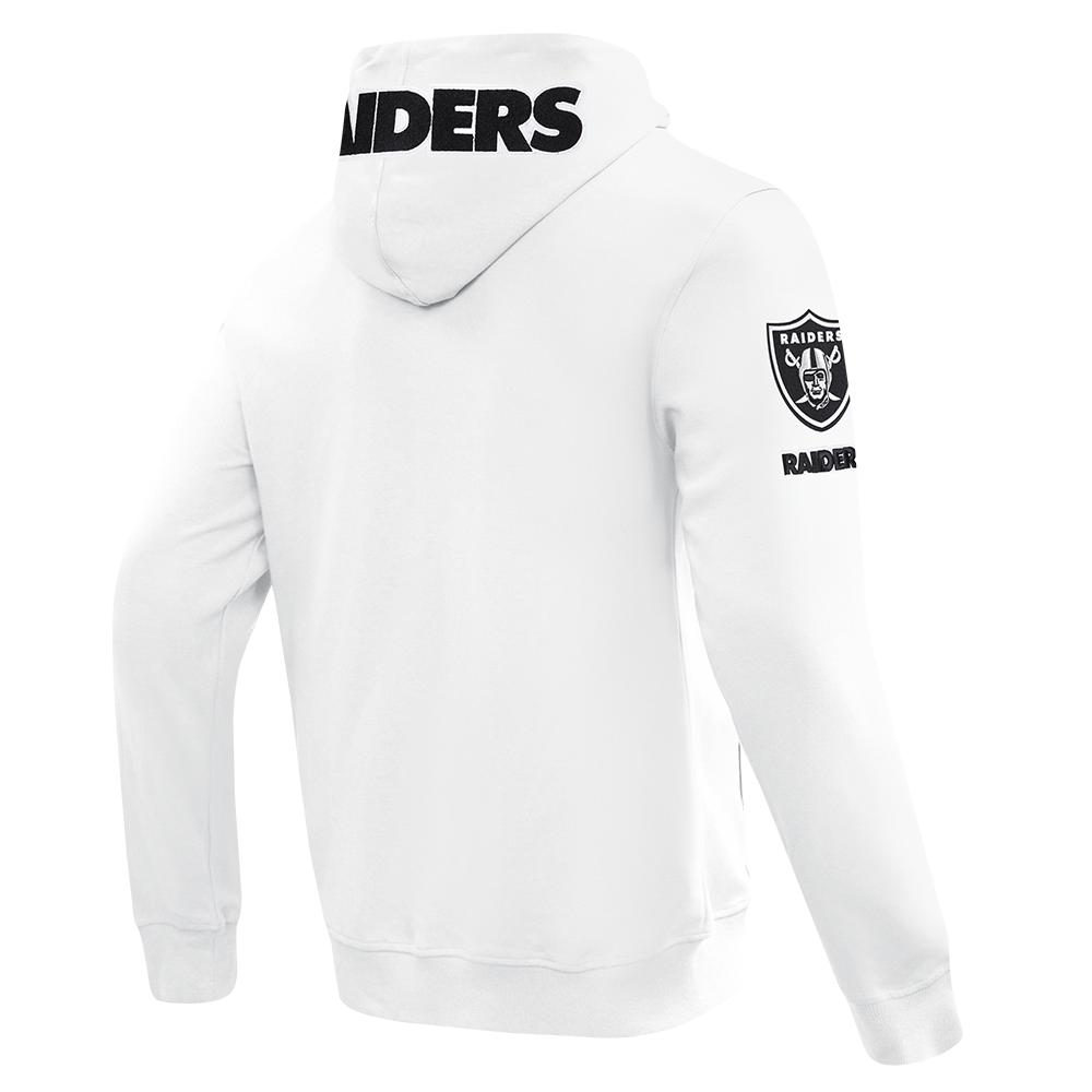 NFL LAS VEGAS RAIDERS CLASSIC CHENILLE CHANDAIL À CAPUCHON À GLISSIÈRE POUR HOMME (BLANC)
