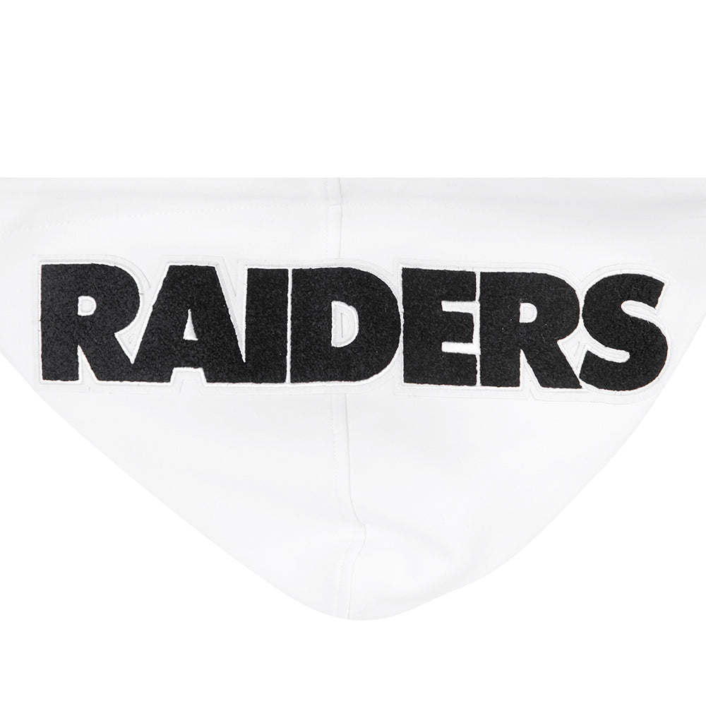 NFL LAS VEGAS RAIDERS CLASSIC CHENILLE CHANDAIL À CAPUCHON À GLISSIÈRE POUR HOMME (BLANC)