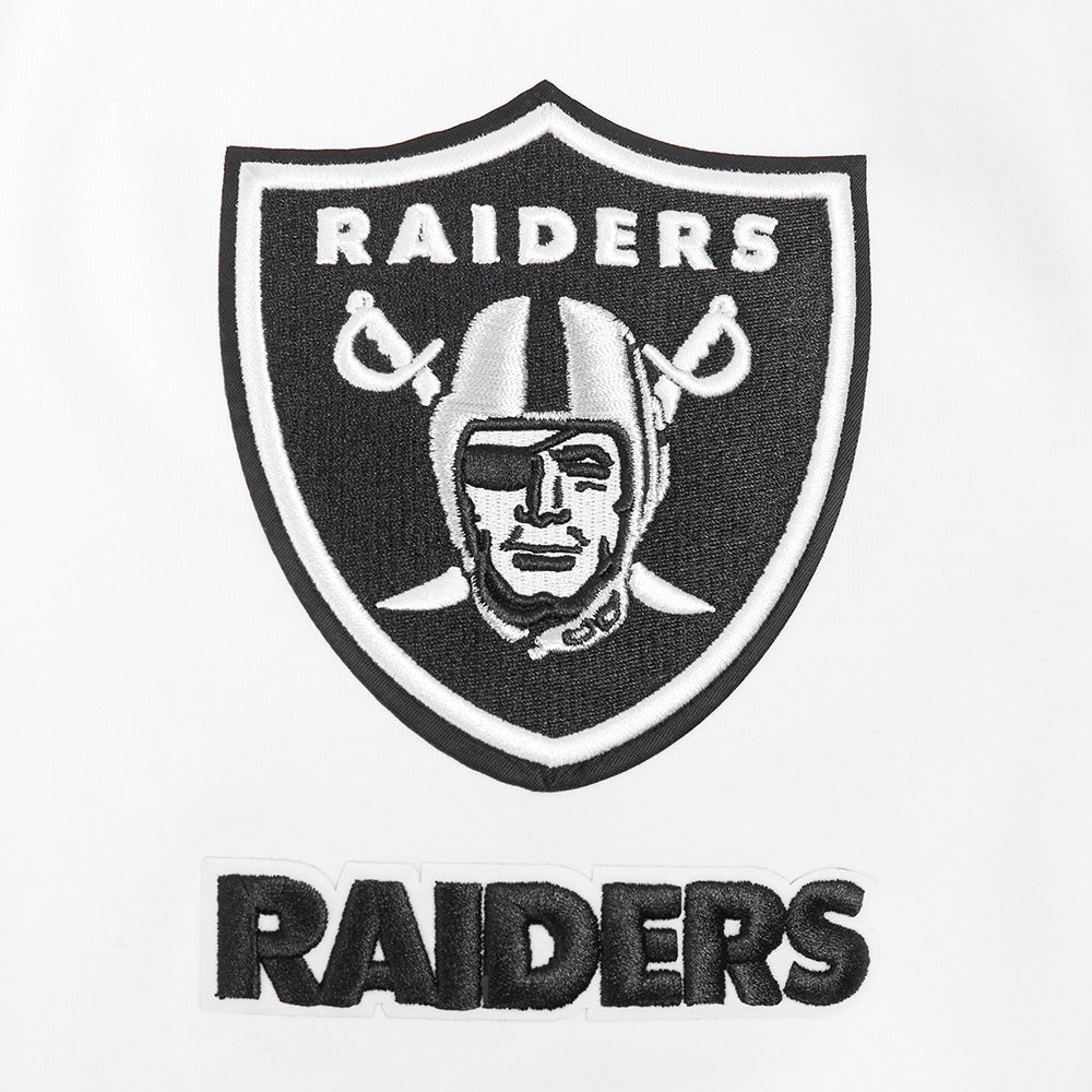 NFL LAS VEGAS RAIDERS CLASSIC CHENILLE CHANDAIL À CAPUCHON À GLISSIÈRE POUR HOMME (BLANC)