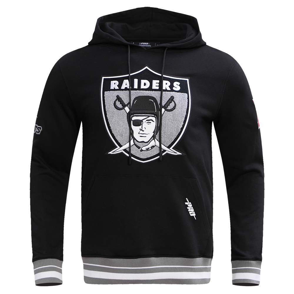 NFL OAKLAND RAIDERS RETRO CLASSIC MEN'S PULLOVER HOODIE (BLACK/GREY)