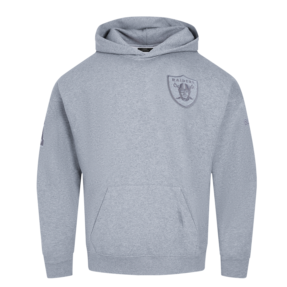 NFL LAS VEGAS RAIDERS NEUTRAL CHANDAIL À CAPUCHON À ÉPAULES TOMBANTES POUR HOMME (GRIS CHINÉ FONCÉ)