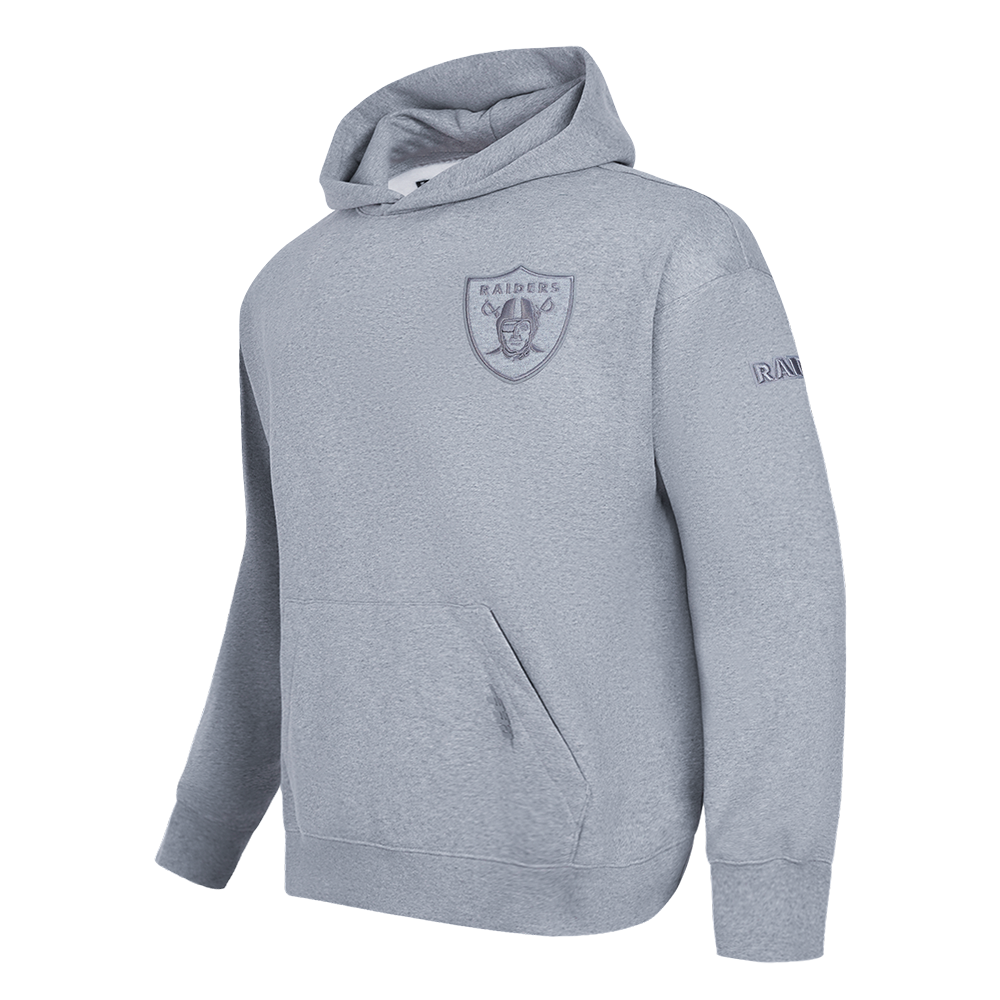 NFL LAS VEGAS RAIDERS NEUTRAL CHANDAIL À CAPUCHON À ÉPAULES TOMBANTES POUR HOMME (GRIS CHINÉ FONCÉ)