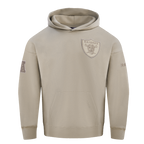 NFL LAS VEGAS RAIDERS NEUTRAL CHANDAIL À CAPUCHON EN MOLLETON À ÉPAULES TOMBANTES (TAUPE)