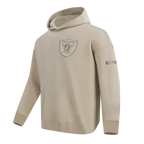 NFL LAS VEGAS RAIDERS NEUTRAL CHANDAIL À CAPUCHON EN MOLLETON À ÉPAULES TOMBANTES (TAUPE)